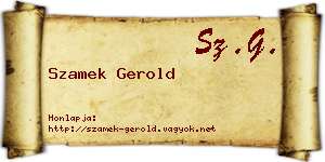 Szamek Gerold névjegykártya